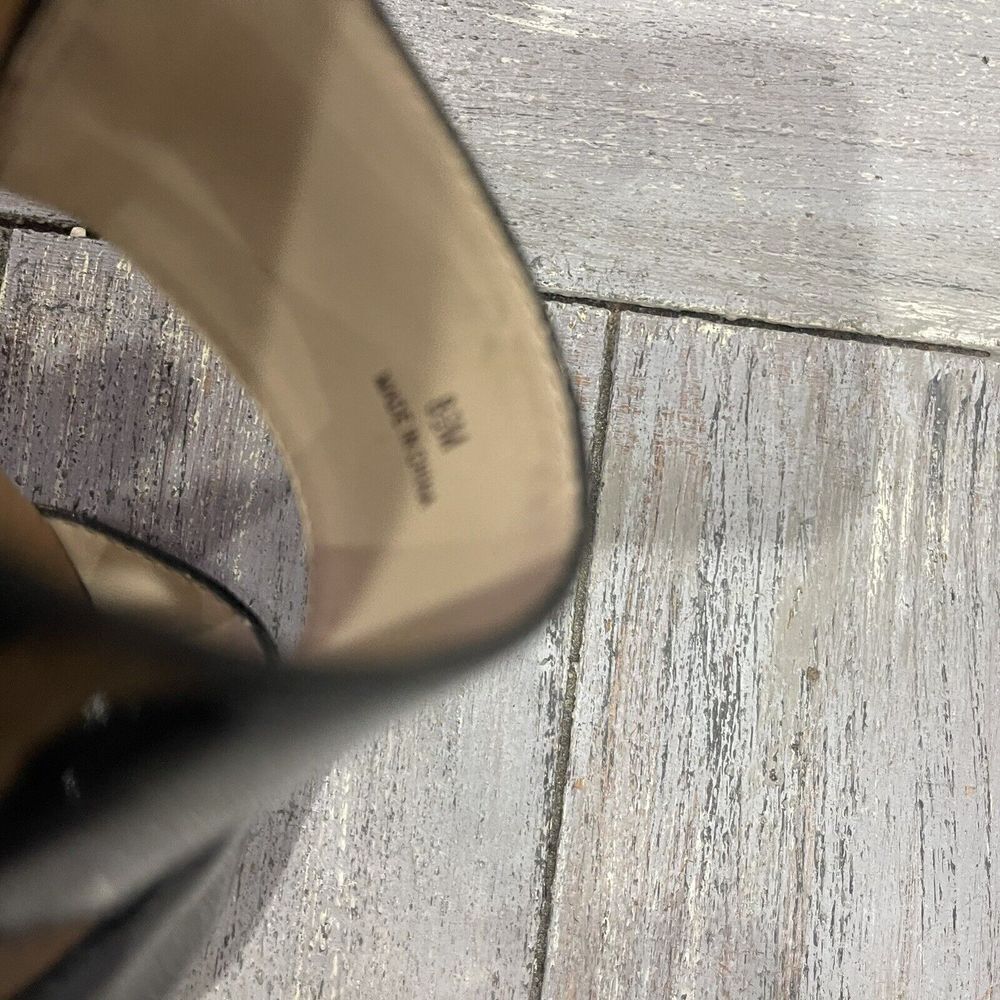 Boston Proper Cork Wedge Heels Size 8.5 M Patent Faux Leather Gold Toe Club - Picture 5 of 5